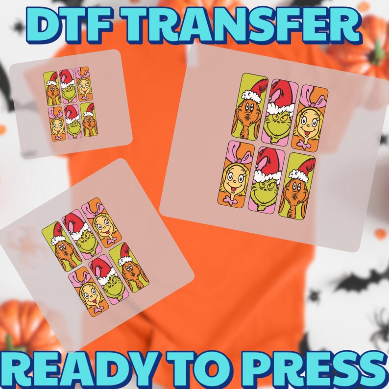 Festive Cartoon Characters DTF Transfer Iron-on Decal - Perfect for ...