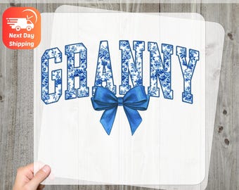 Vintage Granny Floral DTF Transfer for Chic Grandmother Shirt Apparel, Ready To Press Gift for Grandparents Day & Birthdays