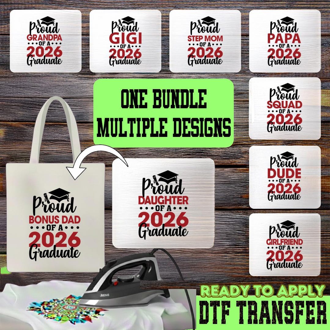 Proud 2026 Graduation DTF Transfer, Class of 2026 High School Transfer ...