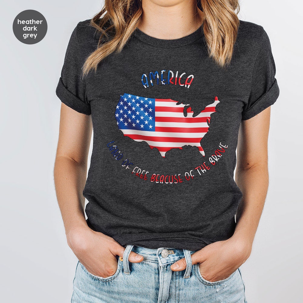 Brave Shirt, 4Th Of July Shirt, Land Graphic Shirts, Independence Day Shirt, Liberty Day Shirts, Freedom T-Shirts, Patriotic Shirts Miosama