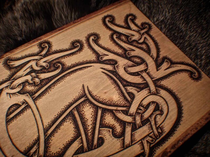 Arte Ringerike RINGERIKE Beasts Wall Decor, Handmade PYROGRAPHY, Nordic Style Art ...