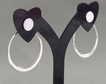 925 Sterling Silver Circle Ring Hoop Ear Jacket Double Stud Earrings With Black Velveteen Gift Bag *Free UK delivery*