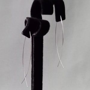 925 Sterling Silver Crossover Arc Minimalist Threader Earrings