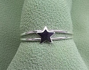 925 Sterling Silver Star Wire Open Adjustable Toe / Midi Ring With Black Velveteen Gift Bag *Free UK delivery*