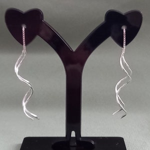 925 Sterling Silver Curled Wire Helix Vortex Spiral Pull Through ThreaderEarrings + Gift Bag