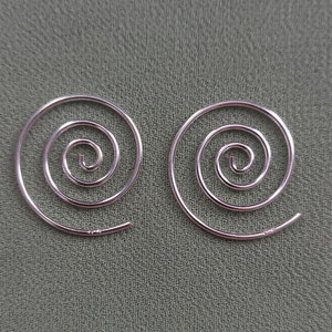 925 Sterling Silver 18x20mm Boho Spiral Swirl Wire Threader Open Hoop Earrings With Black Velveteen Gift Bag *Free UK delivery*