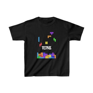 Kids Tetris Shirt - Retro Arcade 8 Bit Classic Gaming Tee