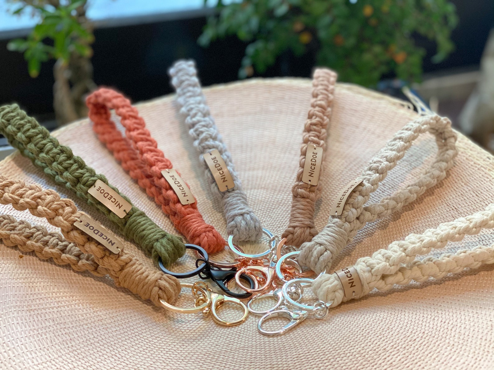 Macrame wristlet keychain wristlet keychain colors gift Etsy