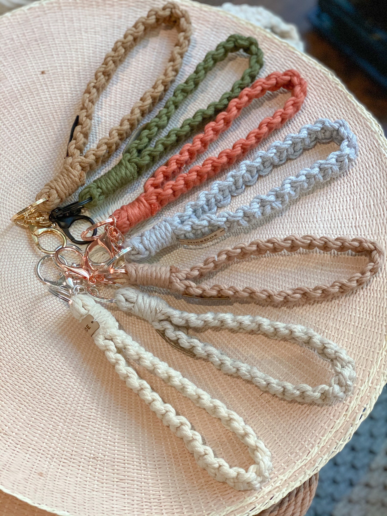 Macrame wristlet keychain wristlet keychain colors gift Etsy