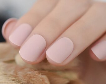 Short Pink Nails Etsy