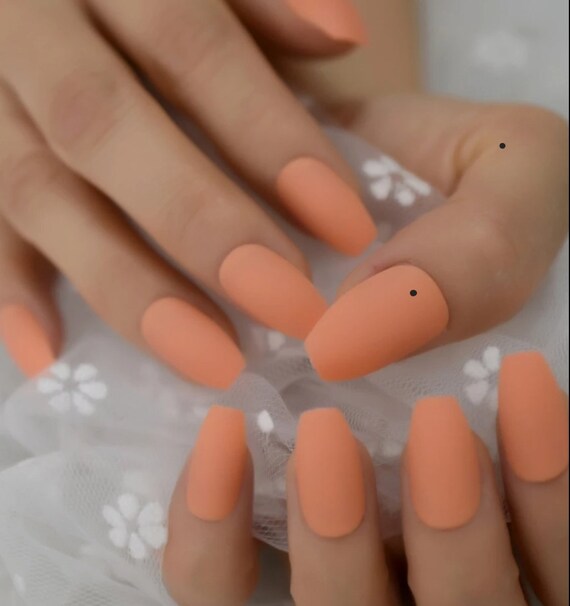 24 Creamsicle Pale Orange Press On Nails Medium Coffin Etsy Singapore 24 Creamsicle Pale Orange Press On Nails Medium Coffin Etsy Singapore