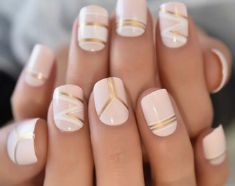 Nude Nails Glitter | Etsy