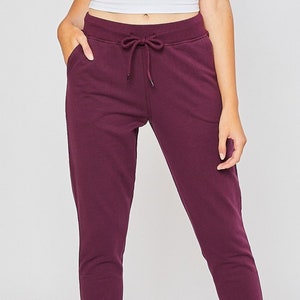 Cozy Lightweight Sweatpants, French Terry Women&#39;s Joggers, Cotton Blend Loungewear Pants, Loose Fit Trousers, Casual Joggers, Gift for Her