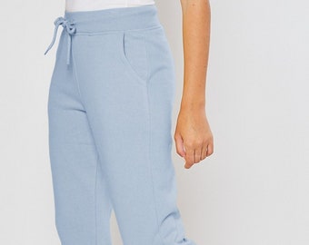 French Terry Damen Jogger, Leichte Jogginghose aus Baumwollmischung, Gemütliche Loungewear Hose, Lässige Jogger, Loose Fit Hose, Geschenk für Sie