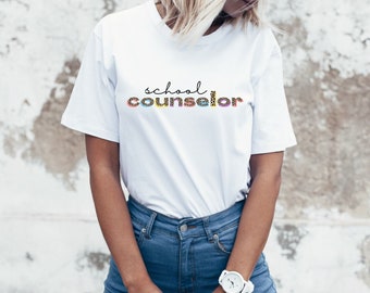 Camisa de Consejero Escolar, Regalo de Consejero Escolar, Camiseta de Consejero, Camiseta de Consejero Escolar, Regalo para Consejero Escolar, Camisa Arco Iris de Consejero