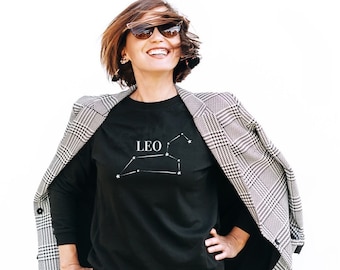 Leo Sweatshirt, Zodiac Constellation Shirt, Leo Shirt, Leo Zodiac Sweatshirt, Leo Gift, Birthday Shirt, Leo