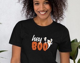 Camicia Hey Boo, Camicia da festa di Halloween, Camicia fantasma, Dolcetto o scherzetto, Camicia di Halloween, Camicia autunnale, Divertente t-shirt di Halloween, Camicia da insegnante autunnale