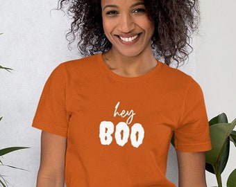 Camicia da festa di Halloween, Camicia Hey Boo, Camicia fantasma, Dolcetto o scherzetto, Camicia di Halloween, Camicia autunnale, Divertente t-shirt di Halloween, Camicia da insegnante autunnale