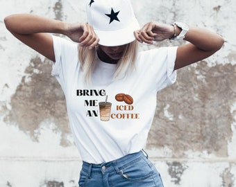 Apportez-moi une chemise à café glacée, un t-shirt à café glacé, un t-shirt à café mignon, une chemise à café drôle, une chemise à café, un ventilateur de café