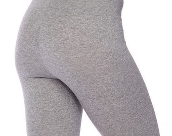 Soft Biker Legging Shorts, High Waisted Cotton Athletic Biker Shorts, Heather Gray BAE Biker Shorts for Women, Yoga Shorts, Gift For Her