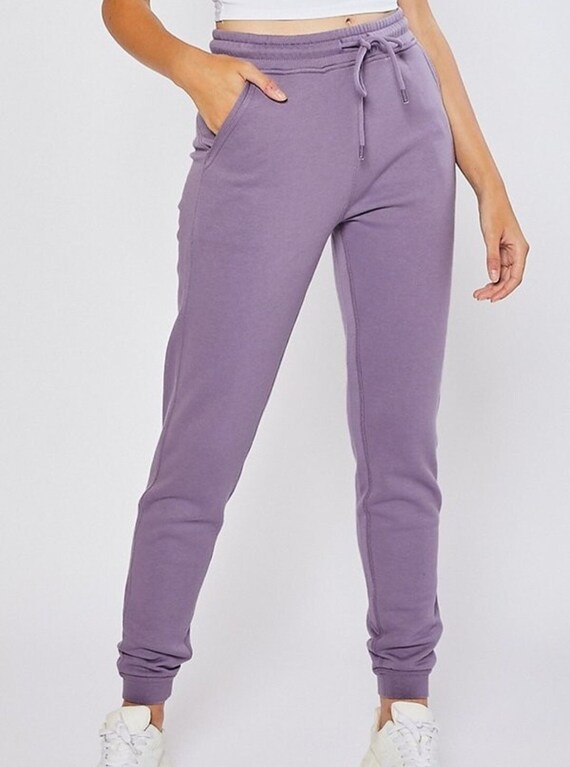 Women's Purple Joggers, Tapered Jogger Sweatpants, Jogging Pants