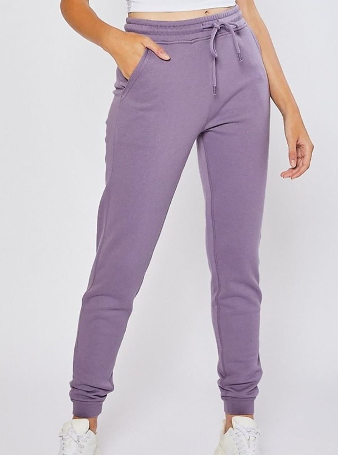 Women's Crossover Waist Leggings W Pockets, 2XS-6XL Plus, Yoga Leggings,  Purple, Lavender, Solid Print, Biker Pants,gym Pants, Yoga Pants 