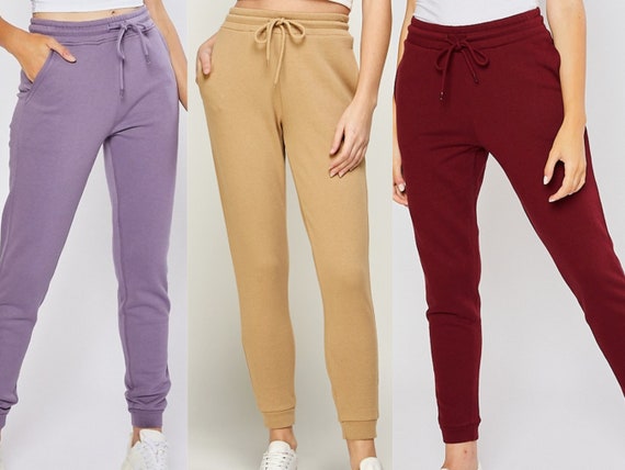Women s Tapered Jogger Sweatpants High Waisted Athletic Jogging Pants Fleece Lightweight Lounge Trousers Loungewear Track Pants Gift Etsy UK