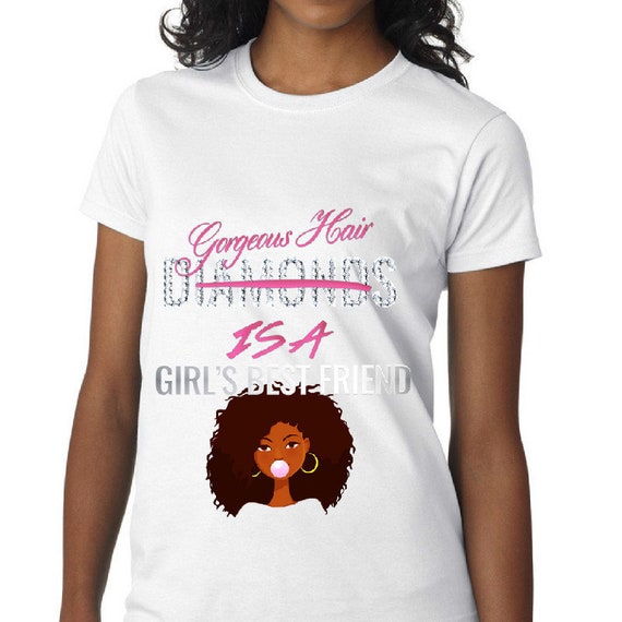 Natural Hair Black Queen Friend T-Shirt For Black Girl Natural Hair Black Queen Friend T-Shirt For Black Girl