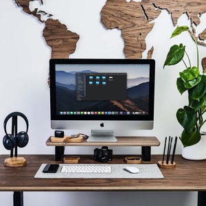 Small Monitor Stand, Wooden Monitor Riser