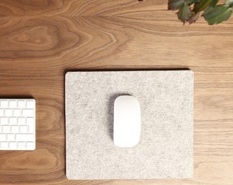 Felt Mouse Pad | Small Desk Mat | Natural Merino Felt Mousepad | Office Desk Accessories | Office Gift & New Job Gift For Him