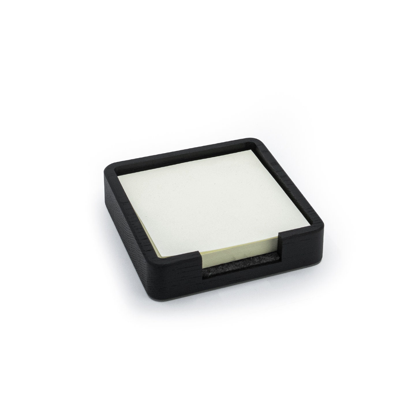 Generic Sticky Note Holder For Desk, Black Walnut, Square With