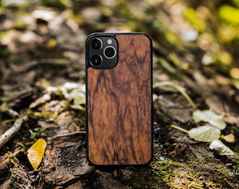 Wooden Case for iPhone 14, 13 Pro Max, Pro, Mini. Handmade iPhone 11, 12  Phone Case. Best Gift for him, her, husband, wife  Imbuia