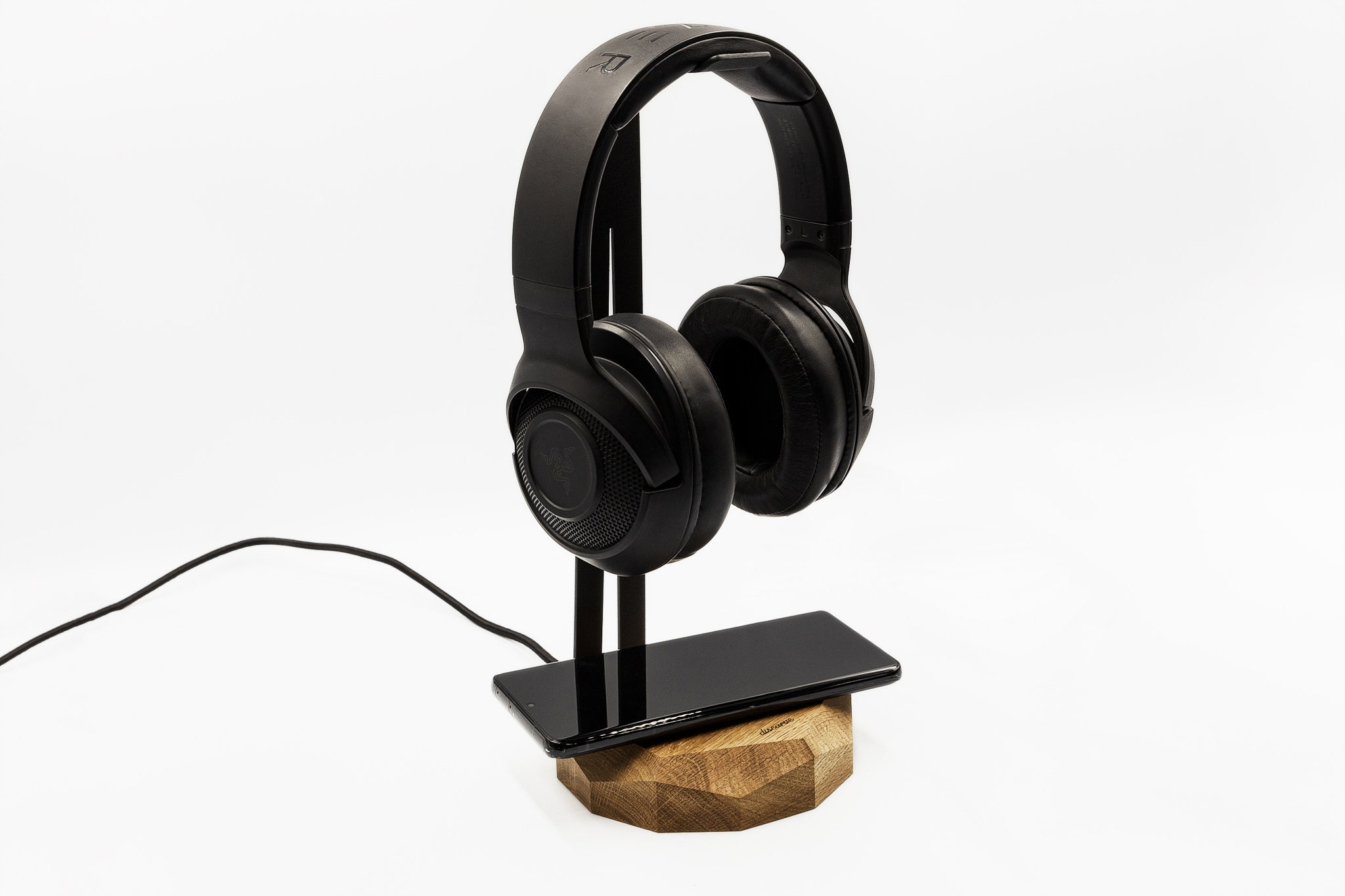 DIY Desk Sound Station Laser Cut Headphone Stand Wooden Headset