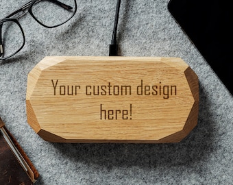 Personalisiertes Doppelladegerät für kabellose Telefone / Ihr individuelles Design auf dem 15W Qi Ladegerät / personalisiertes Geschenk für Sie, Ihn und Andere / Dockingstation
