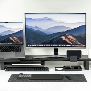 Monitor Stand with accessories - All In One Desk Setup