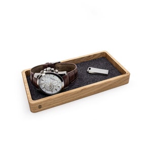 Wooden tray for watches, pendrives and more