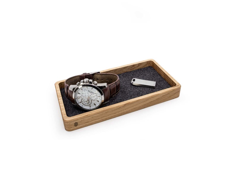 Wooden tray for watches, pendrives and more