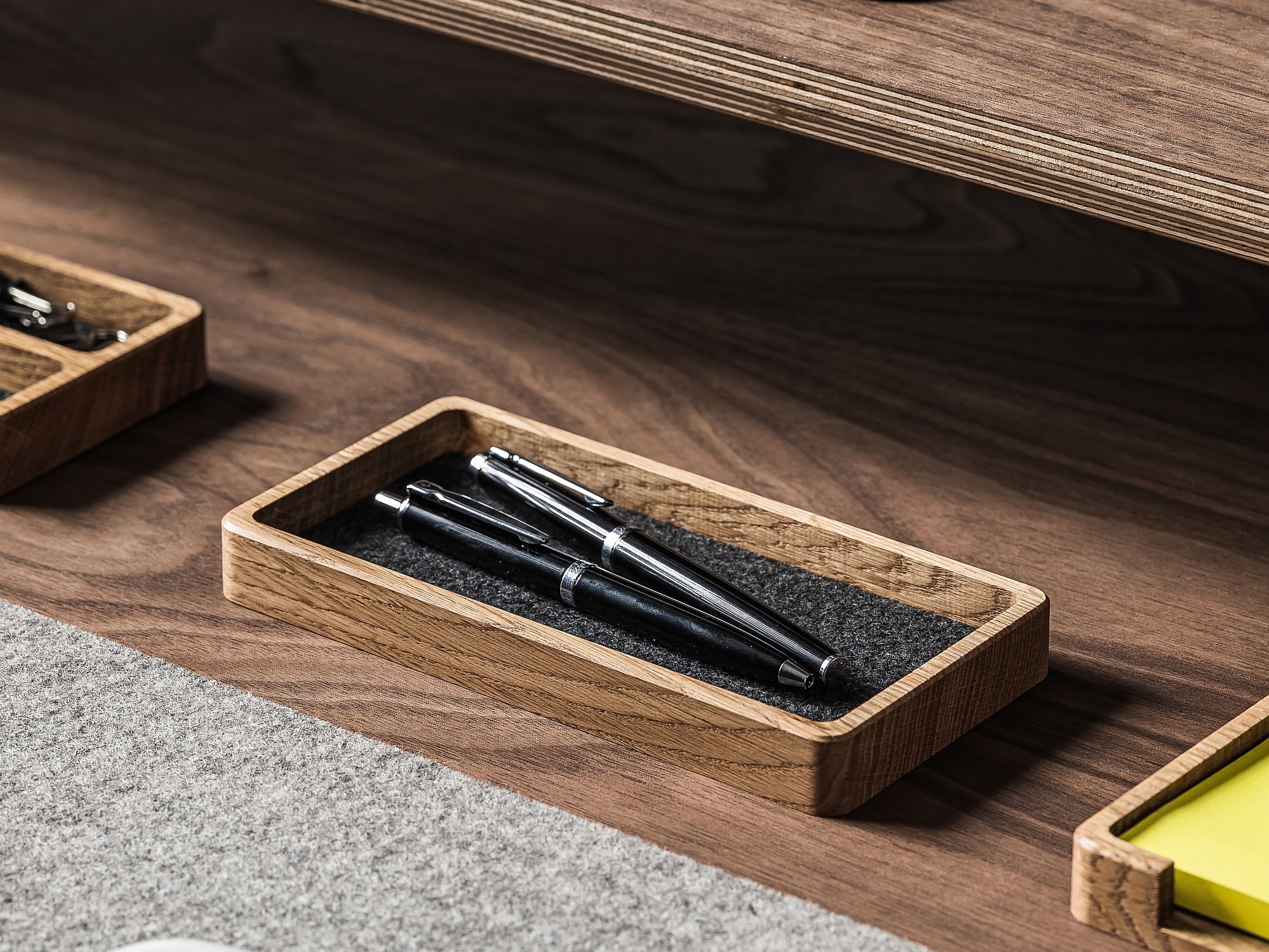  Wood Pen Tray, Wooden Pen Holder, Minimalist Pen Rest
