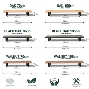 Variations: Short Oak, Walnut, Black Oak 70cm, Long Oak, Walnut, Black Oak 105 cm