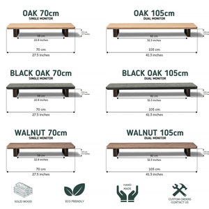 Variations: Short Oak, Walnut, Black Oak 70cm, Long Oak, Walnut, Black Oak 105 cm