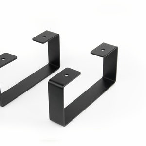 Pieds en métal pour support d'écran à monter soi-même 20 x 9,5 cm, noir ou blanc, revêtement par poudre, bricolage, lot de 2 pieds en acier