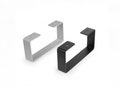 Premium Steel Legs for Desk Shelf 20x9.5cm Black or White Metal Powder Coated Do It Yourself Steel Legs Home Office