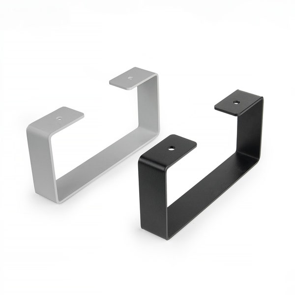 Patas de acero premium para estantería de escritorio de 20 x 9,5 cm con recubrimiento de polvo metálico negro o blanco. Patas de acero para bricolaje para oficina en casa.