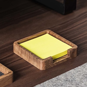 Sticky Note Holder / Wooden Notes Holder / Office Desk Organizer