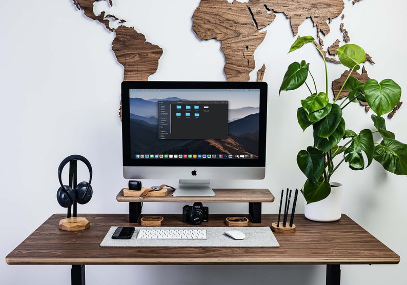 Small Monitor Stand, Wooden Monitor Riser