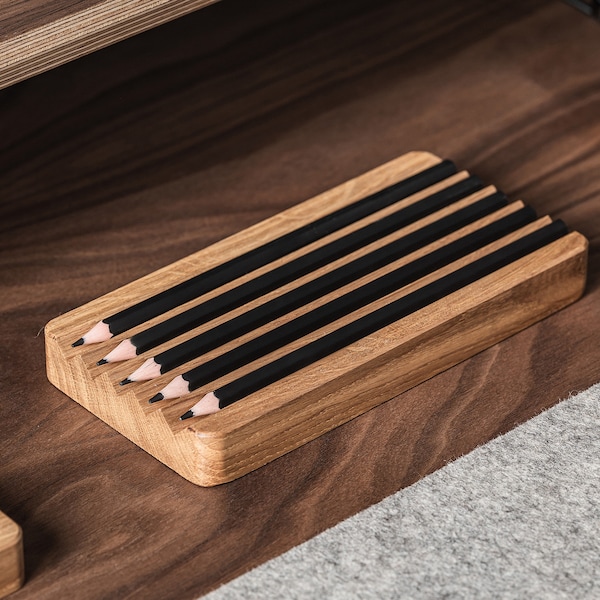 Wood Pen Holder Etsy