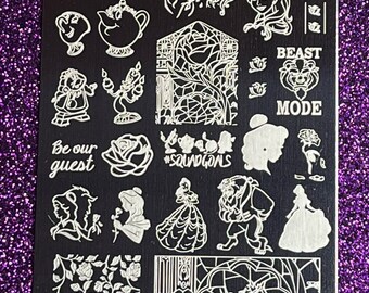 Beauty and the Beast Nail Stamping Plate from MDU