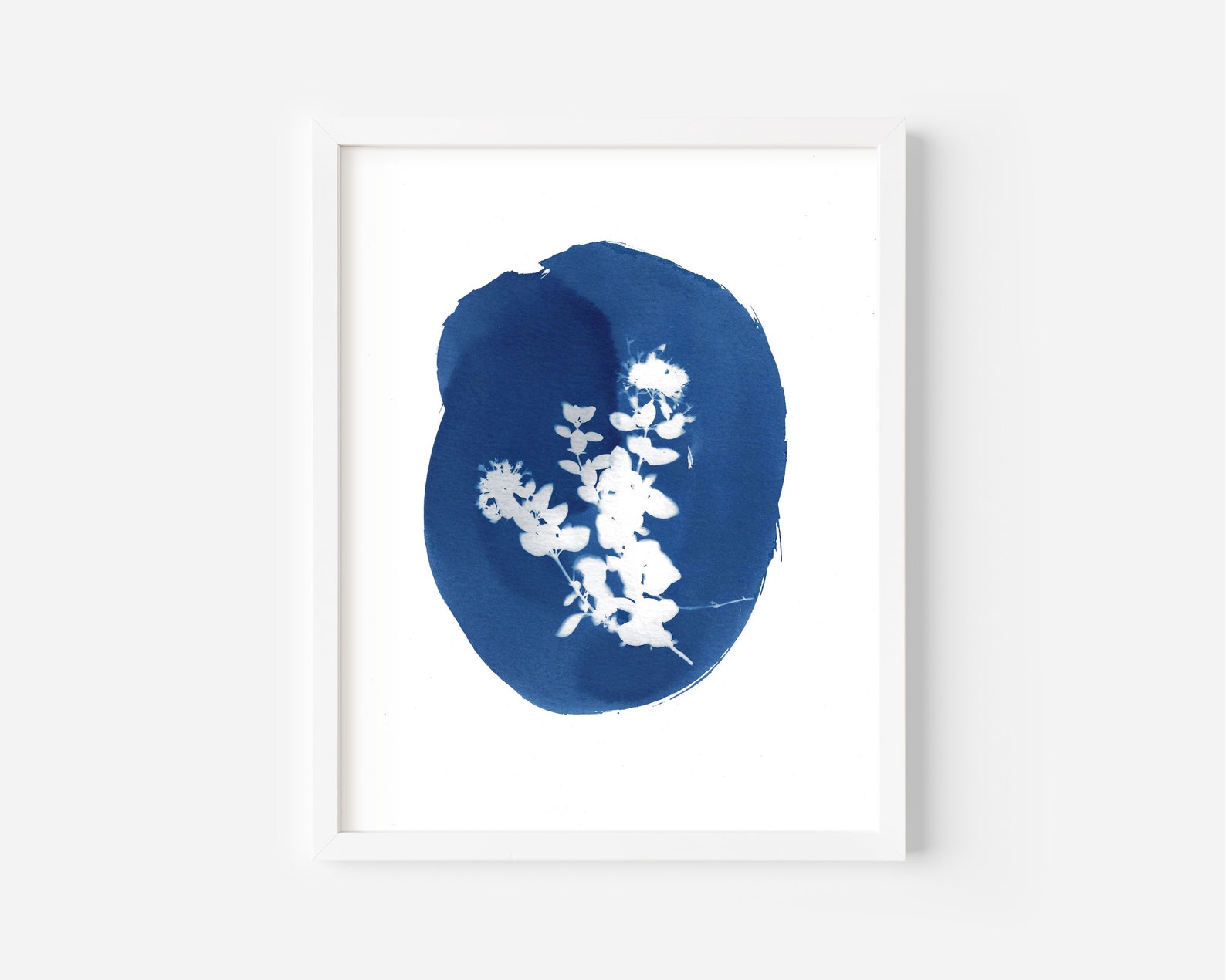 Floral Cyanotype Blue Printable Instant Download Image Etsy