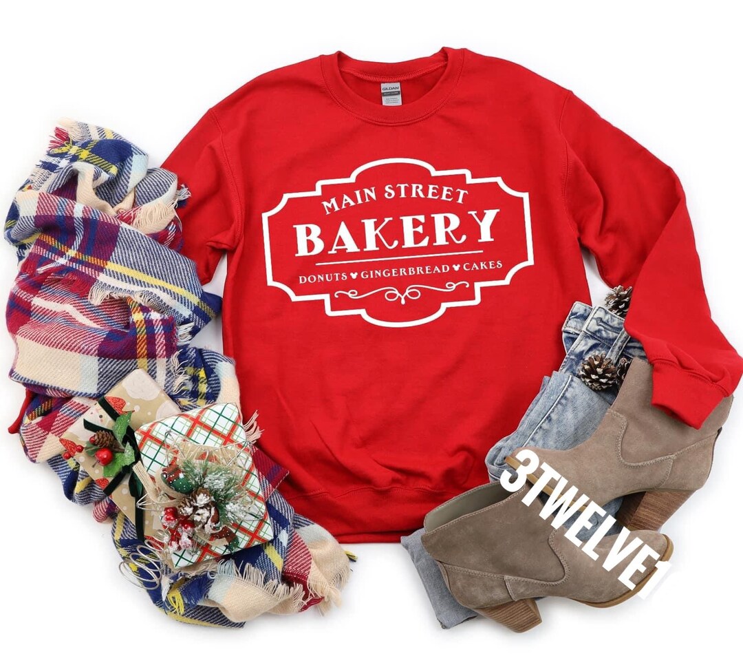 Main Street Bakery Main Street Christmas Graphic Tee Main Etsy