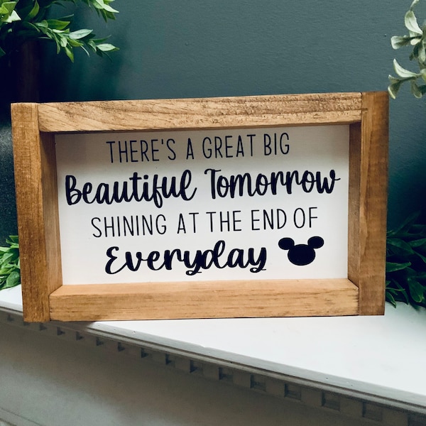 Great Big Beautiful tomorrow sign, Farmhouse decor, living room decor, home decor, Disney inspired home decor, Disney wall decor